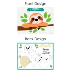 Big Dot Of Happiness Let's Hang - Sloth - Paper Birthday Party Coloring Sheets - Activity Placemats - Set Of 16 -Aurora Party Sales GUEST 3ef2a2cb 7b07 4f63 8695 0aaae36aae19