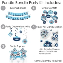 Big Dot Of Happiness Shark Zone - Jawsome Party Or Birthday Party Supplies - Banner Decoration Kit - Fundle Bundle