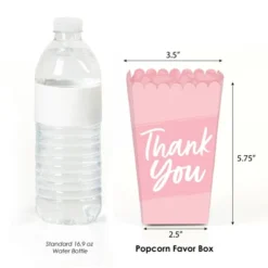 Big Dot Of Happiness Pink Elegantly Simple - Guest Party Favor Popcorn Treat Boxes - Set Of 12