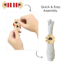 Big Dot Of Happiness Pirate Ship Adventures - Skull Birthday Party Paper Napkin Holder - Napkin Rings - Set Of 24 -Aurora Party Sales GUEST 4020bcba 1beb 4e62 98dc 2c4771610457