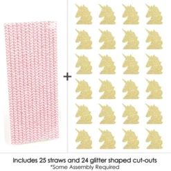 Big Dot Of Happiness Gold Glitter Unicorn Party Straws - No-Mess Real Gold Glitter Cut-Outs & Baby Shower Or Birthday Party Paper Straws - Set Of 24 -Aurora Party Sales GUEST 4050f6da 2a4e 4e64 86b5 d7c209a4e64a