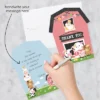 Big Dot Of Happiness Girl Farm Animals - Shaped Thank You Cards Pink Barnyard Baby Shower Or Birthday Party Thank You Note Cards With Envelopes 12 Ct