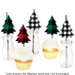 Big Dot Of Happiness Holiday Plaid Trees - Paper Straw Decor - Buffalo Plaid Christmas Party Striped Decorative Straws - Set Of 24 -Aurora Party Sales GUEST 406b2dec 9af1 4ccc 8a34 49864db2ac14