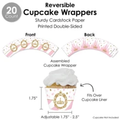 Big Dot Of Happiness Little Princess Crown - Pink & Gold Baby Shower Or Birthday Party Favors And Cupcake Kit - Fabulous Favor Party Pack - 100 Pieces -Aurora Party Sales GUEST 4077808e 7633 4877 86fc a3f426bf7ce1