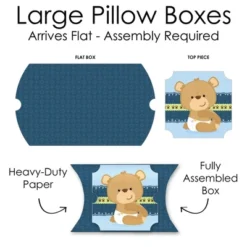 Big Dot Of Happiness Baby Boy Teddy Bear - Favor Gift Boxes - Baby Shower Large Pillow Boxes - Set Of 12 -Aurora Party Sales GUEST 4085abed 948b 4d27 a5ec 662b260b3c86