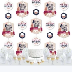 Big Dot Of Happiness But First, Wine - Wine Tasting Party DIY Dangler Backdrop - Hanging Vertical Decorations - 30 Pieces