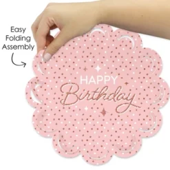 Big Dot Of Happiness Pink Rose Gold Birthday - Happy Birthday Party Round Table Decorations - Paper Chargers - Place Setting For 12 -Aurora Party Sales GUEST 40f0ac02 5858 4616 9d57 7ad9504d9c9f