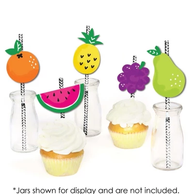 Big Dot Of Happiness Tutti Fruity Paper Straw Decor - Frutti Summer Baby Shower Or Birthday Party Striped Decorative Straws - Set Of 24 3 Big Dot Of Happiness Tutti Fruity Paper Straw Decor - Frutti Summer Baby Shower Or Birthday Party Striped Decorative Straws - Set Of 24 - Image 3