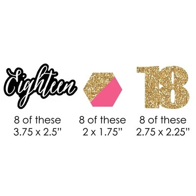 Big Dot Of Happiness Chic 18th Birthday - Pink, Black And Gold - Paper Straw Decor - Birthday Party Striped Decorative Straws - Set Of 24 1 Big Dot Of Happiness Chic 18th Birthday - Pink, Black And Gold - Paper Straw Decor - Birthday Party Striped Decorative Straws - Set Of 24
