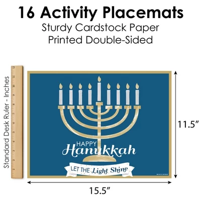 Big Dot Of Happiness Happy Hanukkah - Paper Chanukah Holiday Party Coloring Sheets - Activity Placemats - Set Of 16 3 Big Dot Of Happiness Happy Hanukkah - Paper Chanukah Holiday Party Coloring Sheets - Activity Placemats - Set Of 16 - Image 3