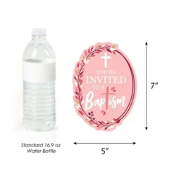 Big Dot Of Happiness Baptism Pink Elegant Cross - Shaped Fill-in Invitations - Girl Religious Party Invitation Cards With Envelopes - Set Of 12 -Aurora Party Sales GUEST 41945b36 c0bc 4edd b2a9 c19d50a573ab