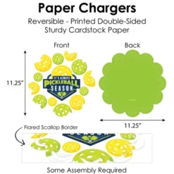 Big Dot Of Happiness Let's Rally Pickleball Birthday Or Retirement Party Paper Charger And Table Decorations Chargerific Kit Place Setting For 8 -Aurora Party Sales GUEST 42526010 5b2d 4d77 9215 95d2ff850d7a