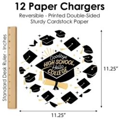 Big Dot Of Happiness Goodbye High School, Hello College - Graduation Party Round Table Decorations - Paper Chargers - Place Setting For 12 -Aurora Party Sales GUEST 42570dff 7e39 46a7 b616 53002658af6c