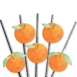 Big Dot Of Happiness Little Clementine - Paper Straw Decor - Orange Citrus Baby Shower Or Birthday Party Striped Decorative Straws - Set Of 24 7 Big Dot Of Happiness Little Clementine - Paper Straw Decor - Orange Citrus Baby Shower Or Birthday Party Striped Decorative Straws - Set Of 24 -Aurora Party Sales GUEST 42579caa 9b36 4124 87d1 caad29c54b00