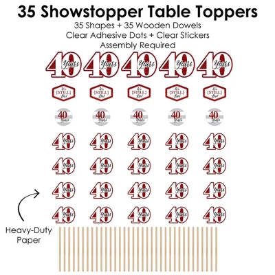 Big Dot Of Happiness We Still Do - 40th Wedding Anniversary - Anniversary Party Centerpiece Sticks - Showstopper Table Toppers - 35 Pieces 4 Big Dot Of Happiness We Still Do - 40th Wedding Anniversary - Anniversary Party Centerpiece Sticks - Showstopper Table Toppers - 35 Pieces - Image 4