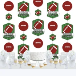 Big Dot Of Happiness End Zone - Football - Baby Shower Or Birthday Party DIY Dangler Backdrop - Hanging Vertical Decorations - 30 Pieces