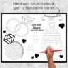 Big Dot Of Happiness Mr. And Mrs. - Paper Black And White Wedding Or Bridal Shower Coloring Sheets - Activity Placemats - Set Of 16