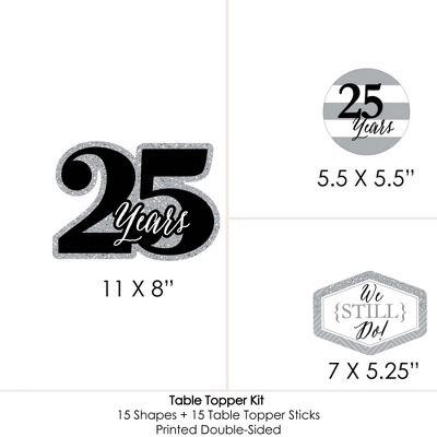 Big Dot Of Happiness We Still Do - 25th Wedding Anniversary - Anniversary Party Centerpiece Sticks - Table Toppers - Set Of 15 6 Big Dot Of Happiness We Still Do - 25th Wedding Anniversary - Anniversary Party Centerpiece Sticks - Table Toppers - Set Of 15 - Image 6
