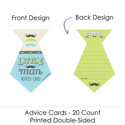 Big Dot Of Happiness Dashing Little Man Mustache Party - Tie Wish Card Baby Shower Activities - Shaped Advice Cards Game - Set Of 20 2 Big Dot Of Happiness Dashing Little Man Mustache Party - Tie Wish Card Baby Shower Activities - Shaped Advice Cards Game - Set Of 20 - Image 2