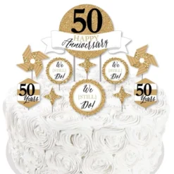 Big Dot Of Happiness We Still Do - 50th Wedding Anniversary - Anniversary Party Cake Decorating Kit - Happy Anniversary Cake Topper Set - 11 Pieces -Aurora Party Sales GUEST 444ffeae 5a0c 4f9f a39f 27b4d27de527