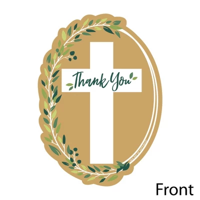 Big Dot Of Happiness Elegant Cross - Shaped Thank You Cards - Religious Party Thank You Note Cards With Envelopes - Set Of 12 2 Big Dot Of Happiness Elegant Cross - Shaped Thank You Cards - Religious Party Thank You Note Cards With Envelopes - Set Of 12 - Image 2