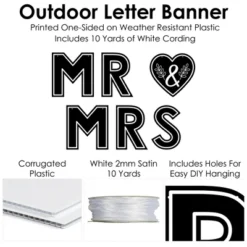 Big Dot Of Happiness Mr. And Mrs. - Large Black And White Wedding Or Bridal Shower Decorations - Mr & Mrs - Outdoor Letter Banner -Aurora Party Sales GUEST 44a24aff 9a72 4adb 9efa fa1060ed98ea