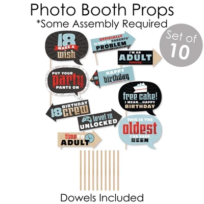 Big Dot Of Happiness Boy 18th Birthday - Banner And Photo Booth Decorations - Eighteenth Birthday Party Supplies Kit - Doterrific Bundle 5 Big Dot Of Happiness Boy 18th Birthday - Banner And Photo Booth Decorations - Eighteenth Birthday Party Supplies Kit - Doterrific Bundle - Image 5