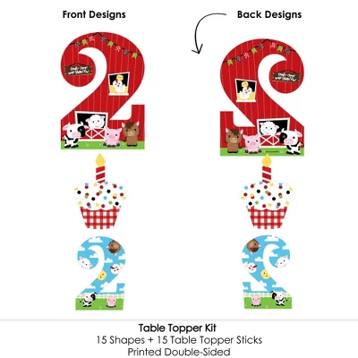 Big Dot Of Happiness 2nd Birthday Farm Animals - Barnyard Second Birthday Party Centerpiece Sticks - Table Toppers - Set Of 15 4 Big Dot Of Happiness 2nd Birthday Farm Animals - Barnyard Second Birthday Party Centerpiece Sticks - Table Toppers - Set Of 15 - Image 4