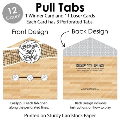 Big Dot Of Happiness Bump, Set, Spike - Volleyball - Baby Shower Or Birthday Party Game Pickle Cards - Pull Tabs 3-in-a-Row - Set Of 12 3 Big Dot Of Happiness Bump, Set, Spike - Volleyball - Baby Shower Or Birthday Party Game Pickle Cards - Pull Tabs 3-in-a-Row - Set Of 12 - Image 3