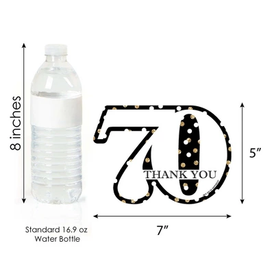 Big Dot Of Happiness Adult 70th Birthday - Gold - Shaped Thank You Cards - Birthday Party Thank You Note Cards With Envelopes - Set Of 12 4 Big Dot Of Happiness Adult 70th Birthday - Gold - Shaped Thank You Cards - Birthday Party Thank You Note Cards With Envelopes - Set Of 12 - Image 4