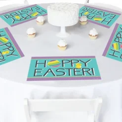 Big Dot Of Happiness Hippity Hoppity - Party Table Decorations - Easter Bunny Party Placemats - Set Of 16