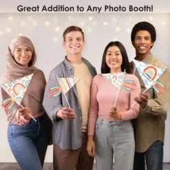 Big Dot Of Happiness Hello Rainbow - Triangle Boho Baby Shower And Birthday Party Photo Props - Pennant Flag Centerpieces - Set Of 20 -Aurora Party Sales GUEST 47f11b1e eaea 4fdf ad03 e15b7570190c