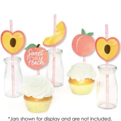 Big Dot Of Happiness Sweet As A Peach - Paper Straw Decor - Fruit Themed Baby Shower Or Birthday Party Striped Decorative Straws - Set Of 24 -Aurora Party Sales GUEST 4841fe8d bd24 41a6 83b4 f9b5968ceee9
