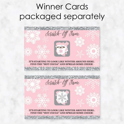 Big Dot Of Happiness Pink Winter Wonderland - Holiday Snowflake Birthday Party And Baby Shower Game Scratch Off Cards - 22 Count 2 Big Dot Of Happiness Pink Winter Wonderland - Holiday Snowflake Birthday Party And Baby Shower Game Scratch Off Cards - 22 Count - Image 2