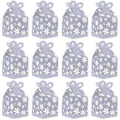 Big Dot Of Happiness Purple Daisy Flowers - Square Favor Gift Boxes - Floral Party Bow Boxes - Set Of 12 -Aurora Party Sales GUEST 48795eb8 329a 471c 8430 f8e8605bd44d
