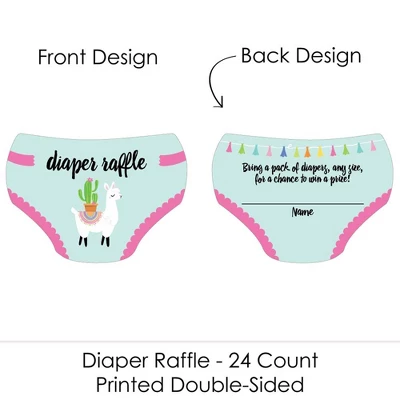 Big Dot Of Happiness Whole Llama Fun - Diaper Shaped Raffle Ticket Inserts - Llama Fiesta Baby Shower Activities - Diaper Raffle Game - Set Of 24 1 Big Dot Of Happiness Whole Llama Fun - Diaper Shaped Raffle Ticket Inserts - Llama Fiesta Baby Shower Activities - Diaper Raffle Game - Set Of 24