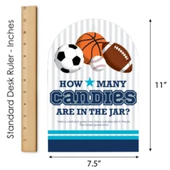 Big Dot Of Happiness Go, Fight, Win - Sports - How Many Candies Baby Shower Or Birthday Party Game - 1 Stand And 40 Cards - Candy Guessing Game -Aurora Party Sales GUEST 48b9b6a9 191d 42bd 98db 31837689d801