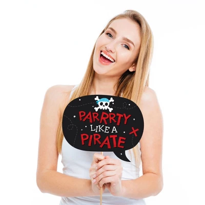 Big Dot Of Happiness Pirate Ship Adventures - Skull Birthday Party Photo Booth Props Kit - 20 Count 2 Big Dot Of Happiness Pirate Ship Adventures - Skull Birthday Party Photo Booth Props Kit - 20 Count - Image 2