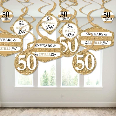 Big Dot Of Happiness We Still Do - 50th Wedding Anniversary - Anniversary Party Hanging Decor - Party Decoration Swirls - Set Of 40 2 Big Dot Of Happiness We Still Do - 50th Wedding Anniversary - Anniversary Party Hanging Decor - Party Decoration Swirls - Set Of 40 - Image 2