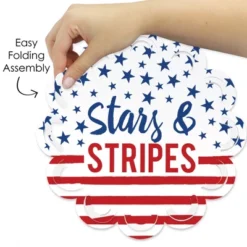 Big Dot Of Happiness Stars & Stripes - Patriotic Party Round Table Decorations - Paper Chargers - Place Setting For 12 -Aurora Party Sales GUEST 49e1ba3c cdf4 4fe3 9b20 d7a282d9a86b