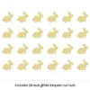 Big Dot Of Happiness Gold Glitter Bunnies - No-Mess Real Gold Glitter Cut-Outs - Easter Confetti - Set Of 24