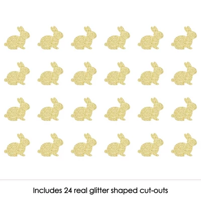 Big Dot Of Happiness Gold Glitter Bunnies - No-Mess Real Gold Glitter Cut-Outs - Easter Confetti - Set Of 24 1 Big Dot Of Happiness Gold Glitter Bunnies - No-Mess Real Gold Glitter Cut-Outs - Easter Confetti - Set Of 24