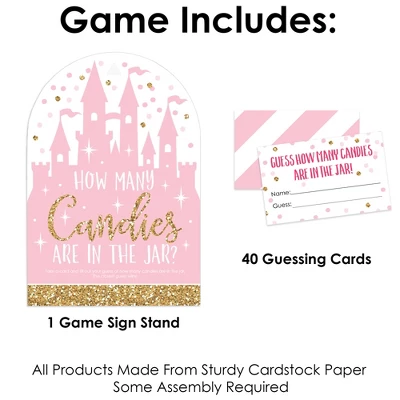Big Dot Of Happiness Little Princess Crown - How Many Candies Pink Baby Shower Or Birthday Party Game - 1 Stand And 40 Cards - Candy Guessing Game 2 Big Dot Of Happiness Little Princess Crown - How Many Candies Pink Baby Shower Or Birthday Party Game - 1 Stand And 40 Cards - Candy Guessing Game - Image 2