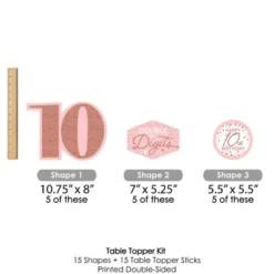 Big Dot Of Happiness 10th Pink Rose Gold Birthday - Happy Birthday Party Centerpiece Sticks - Table Toppers - Set Of 15 -Aurora Party Sales GUEST 4c3bf5f9 14ee 476e 9975 f2d4508a4a61