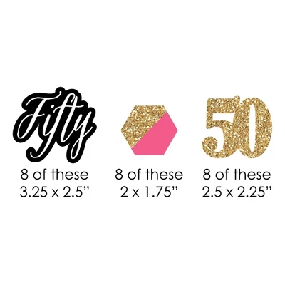 Big Dot Of Happiness Chic 50th Birthday - Pink, Black And Gold Paper Straw Decor - Birthday Party Striped Decorative Straws - Set Of 24 1 Big Dot Of Happiness Chic 50th Birthday - Pink, Black And Gold Paper Straw Decor - Birthday Party Striped Decorative Straws - Set Of 24