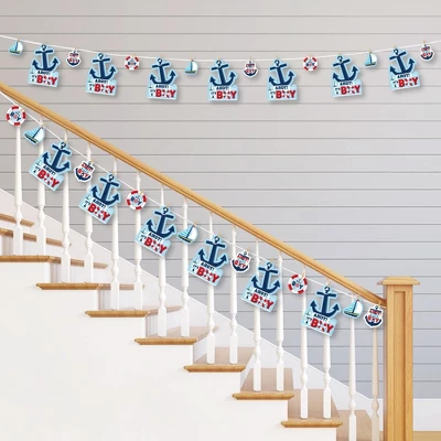 Big Dot Of Happiness Ahoy It's A Boy - Nautical Baby Shower DIY Decorations - Clothespin Garland Banner - 44 Pieces 1 Big Dot Of Happiness Ahoy It's A Boy - Nautical Baby Shower DIY Decorations - Clothespin Garland Banner - 44 Pieces