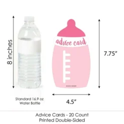 Big Dot Of Happiness Baby Girl - Pink Bottle Baby Shower Advice Cards - Set Of 20 -Aurora Party Sales GUEST 4c7337d1 c791 4251 9a49 fdc709bb71c2