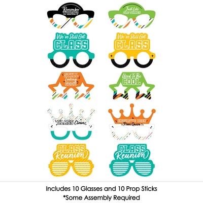 Big Dot Of Happiness Still Got Class Glasses - Paper Card Stock High School Reunion Party Photo Booth Props Kit - 10 Count 2 Big Dot Of Happiness Still Got Class Glasses - Paper Card Stock High School Reunion Party Photo Booth Props Kit - 10 Count - Image 2