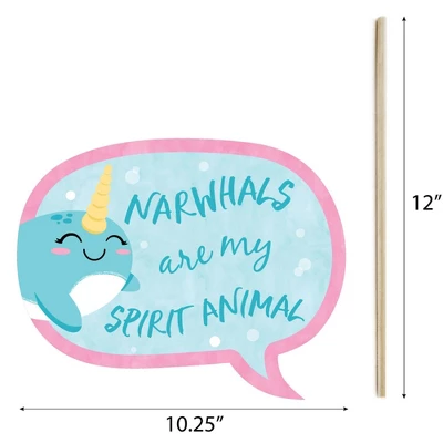 Big Dot Of Happiness Narwhal Girl - Under The Sea Baby Shower Or Birthday Party Photo Booth Props Kit - 20 Count 4 Big Dot Of Happiness Narwhal Girl - Under The Sea Baby Shower Or Birthday Party Photo Booth Props Kit - 20 Count - Image 4