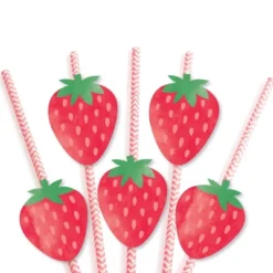 Big Dot Of Happiness Berry Sweet Strawberry - Paper Straw Decor - Fruit Themed Birthday Party Or Baby Shower Striped Decorative Straws - Set Of 24 -Aurora Party Sales GUEST 4ce4fda5 2df4 4fdf ac85 5a800e4b52c9